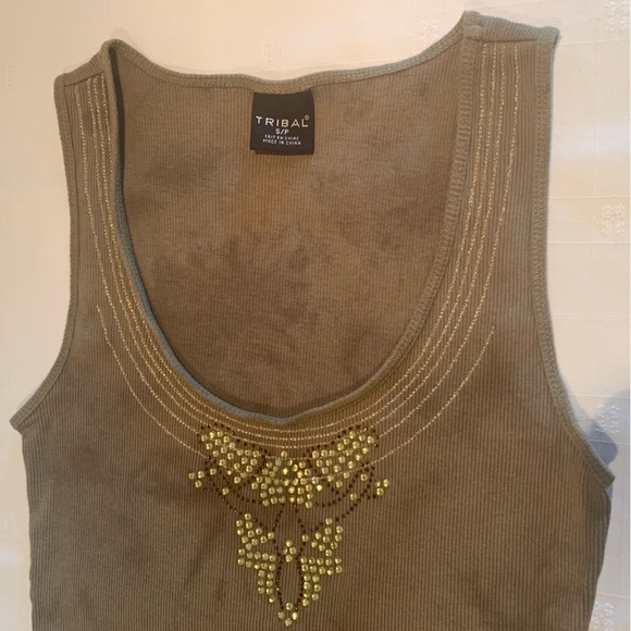Two Tank Tops Together or Not Tie Die Boho & Rocker Embellished Statement Top S - Picture 9 of 14